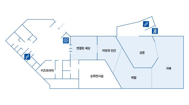 어린이과학관 - 자연과 인간 전시실 약도